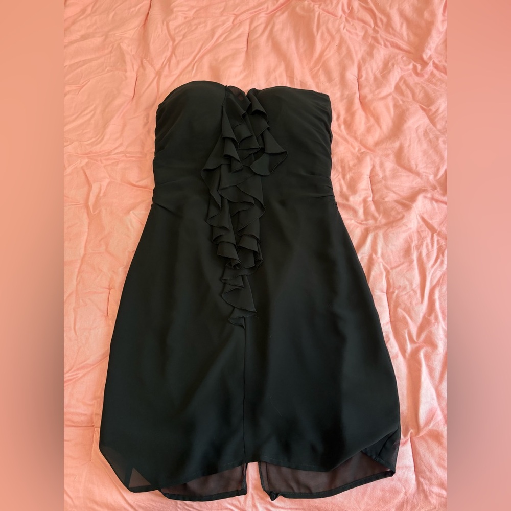 Vintage Guess Black Ruffle Strapless Dress